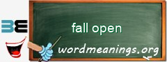 WordMeaning blackboard for fall open